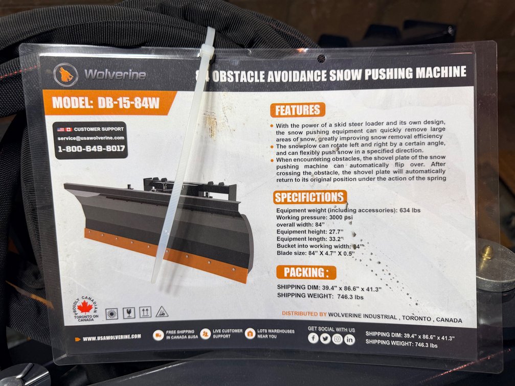 Wolverine BD-15-84W 84" Obstacle Avoidance Snow Pusher