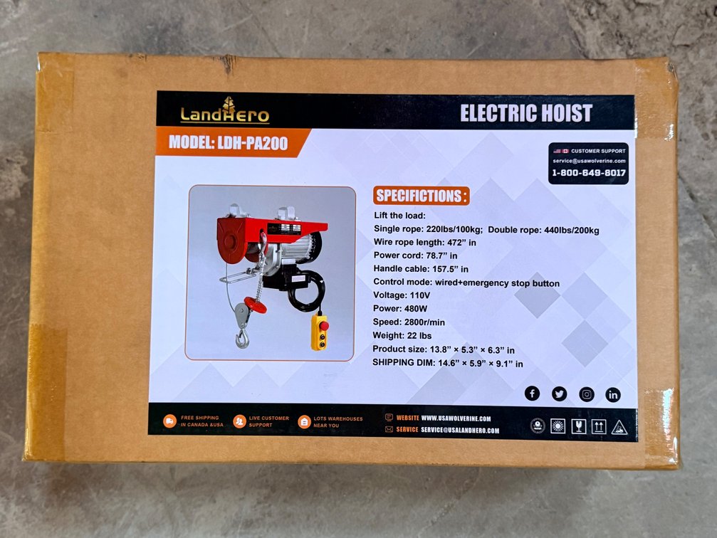 LandHero LDH-PA200 Electric Hoist