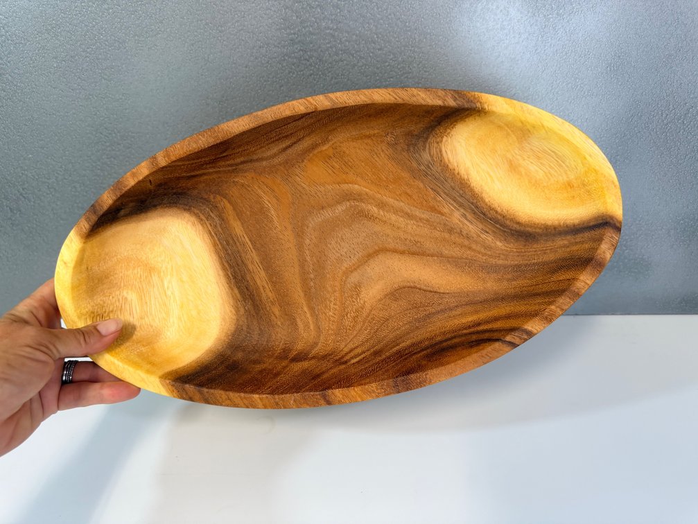 Large Oval Monkeypod Wood Tray