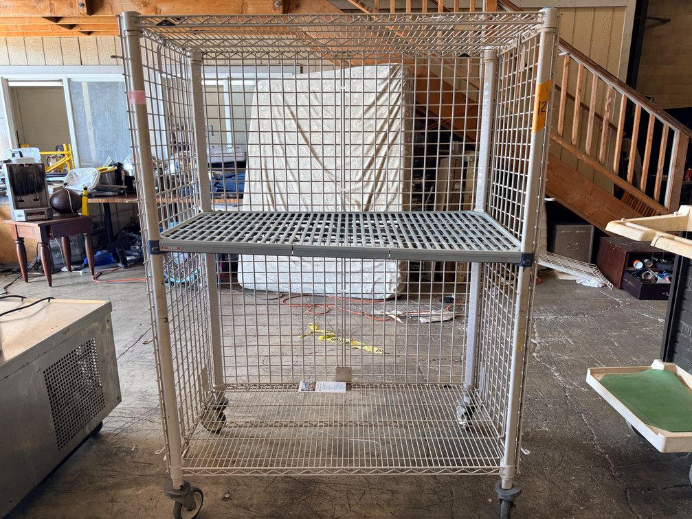 67 1/2" Tall Rolling Metal Cage Cart