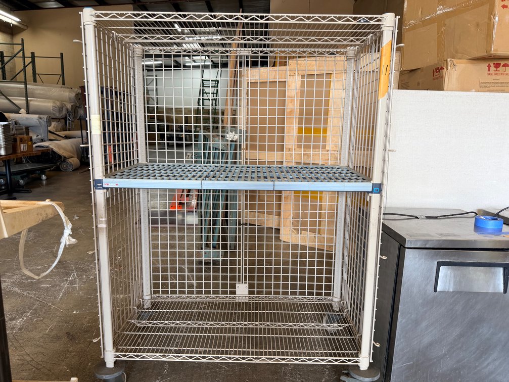 67 1/2" Tall Rolling Metal Cage Cart