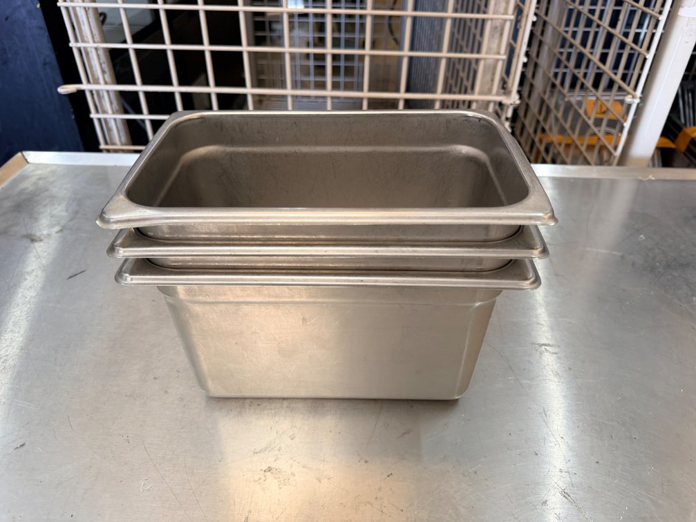 (3) Stainless Steel Hotel Pans