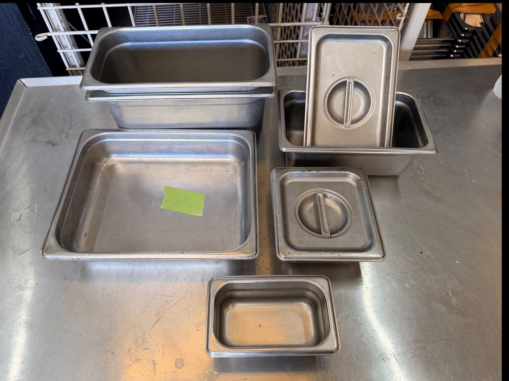 Mixed Lot of Stainless Steel Hotel Pans & Lids