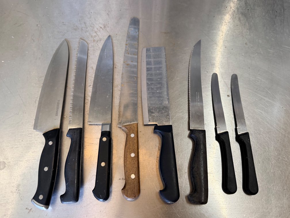 Mixed Lot of Commercial Kitchen Knives