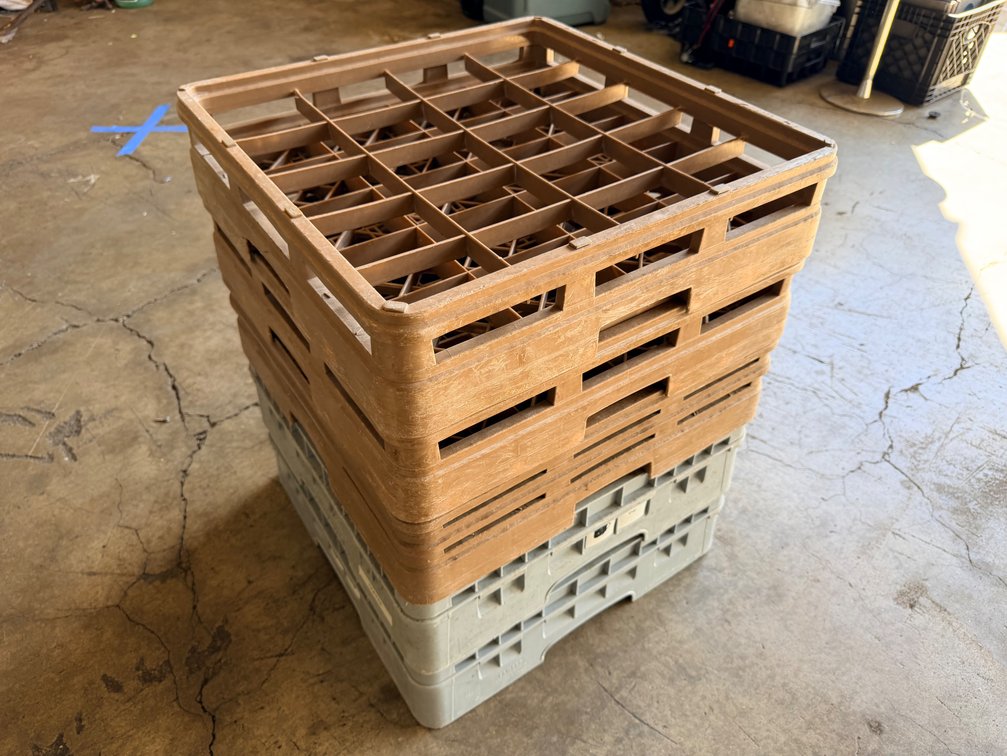 Stack of Commercial Dishwasher Racks