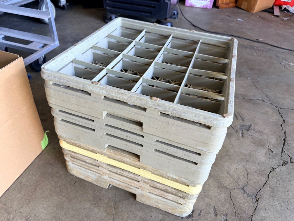Stack of Commercial Dishwasher Racks