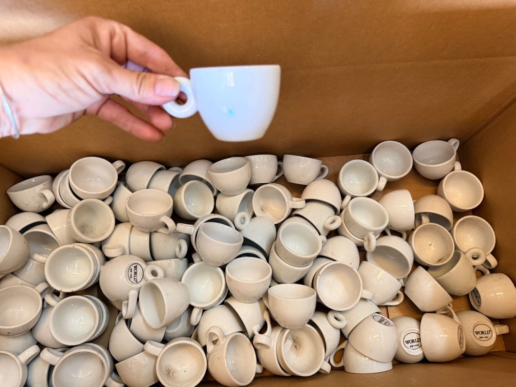 (X's 93) Mixed White Porcelain Espresso Mugs