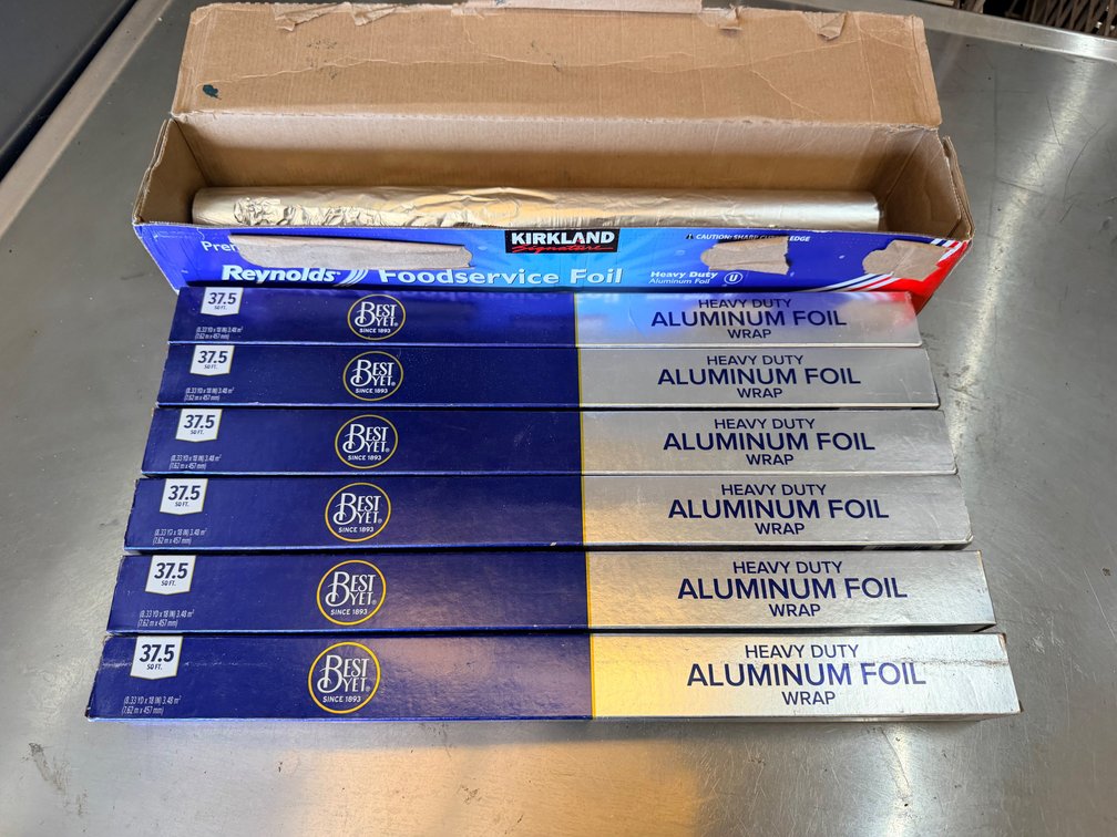 Rolls of Aluminum Foil – Mixed, 6 New & 1 Used