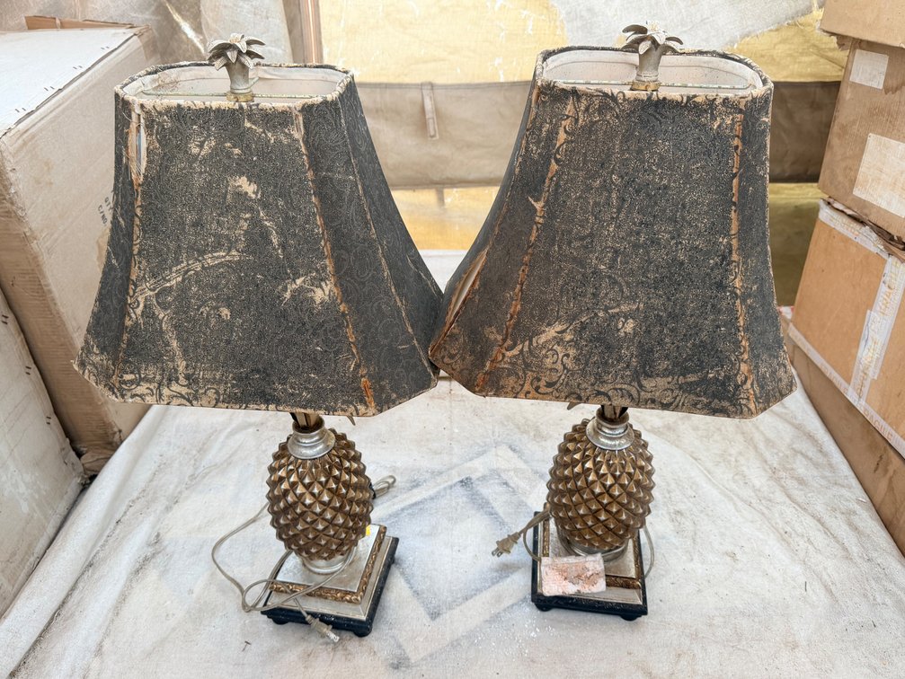 (X's 2) Decorative Table Lamps with Textured Shades
