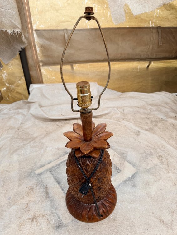 Carved Pineapple Form Table Lamp (Base Only)