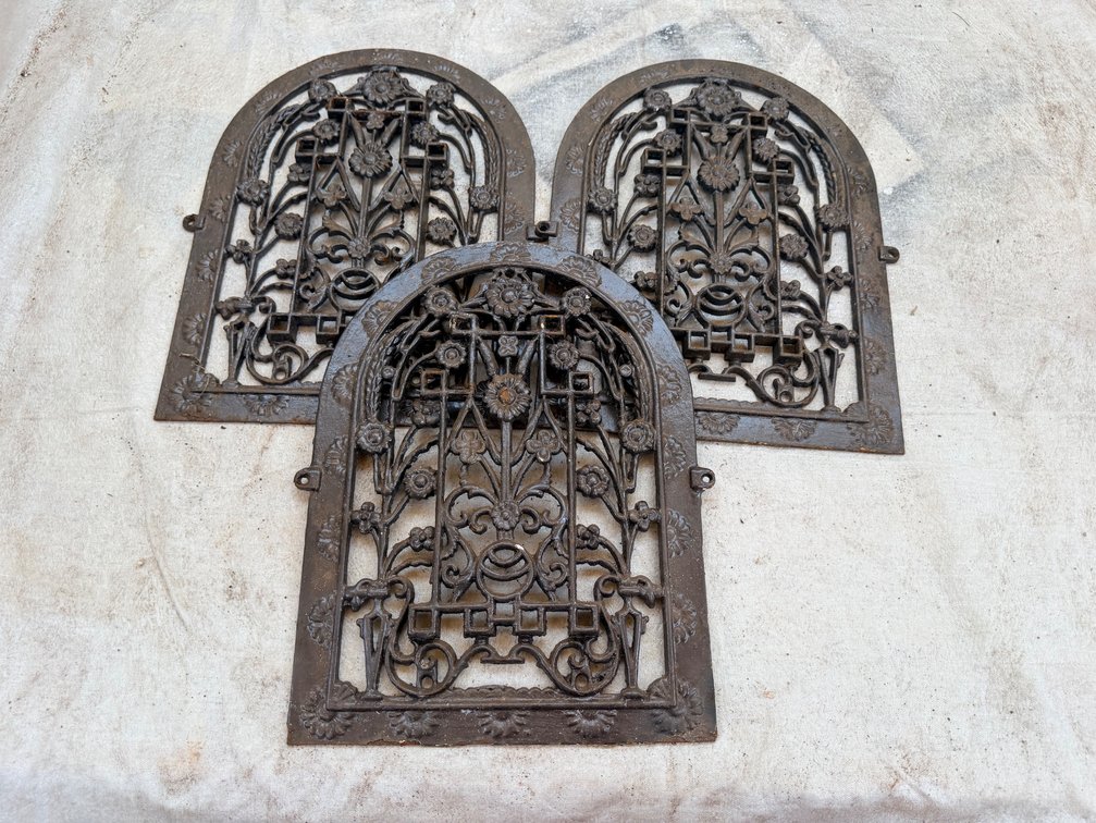 (X's 3) Heavy Cast Iron Decorative Grates / Panels