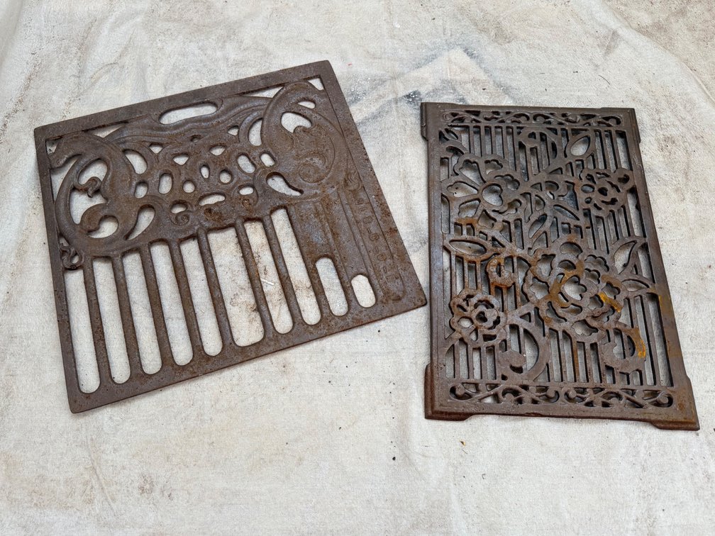 (X's 2) Heavy Cast Iron Decorative Grates / Panels