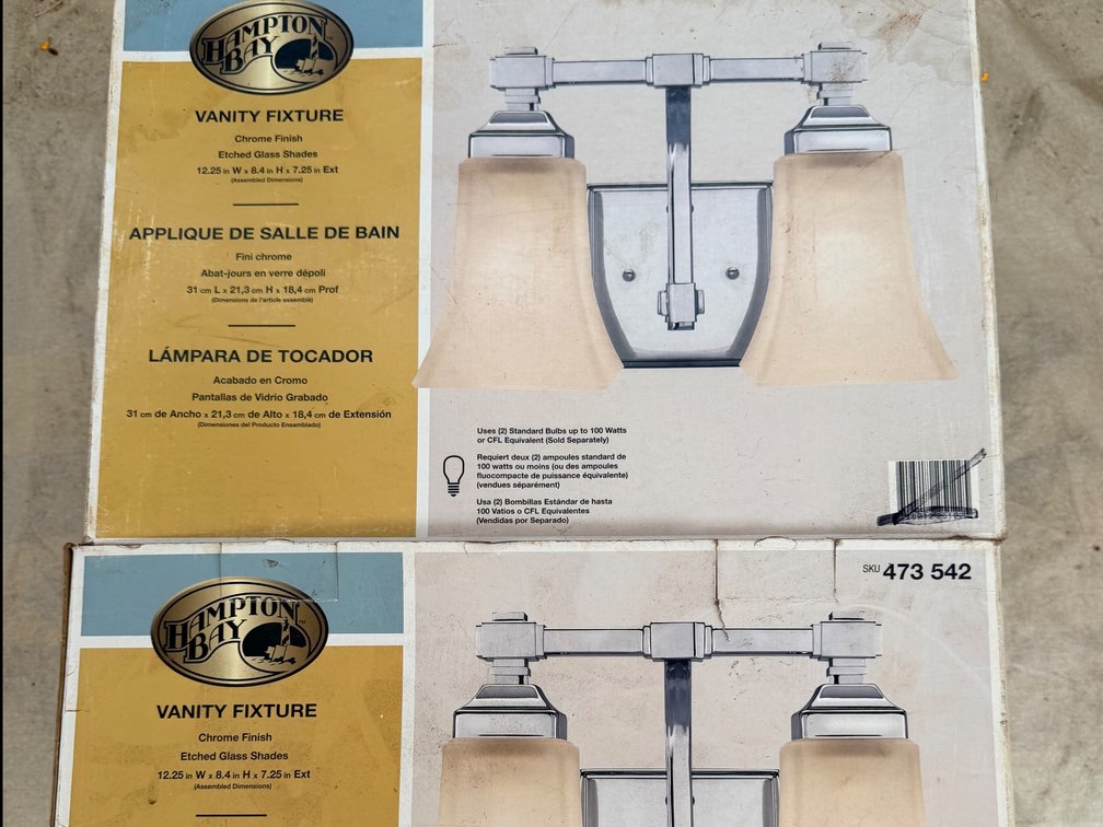 (X's 2) Hampton Bay 2-Light Vanity Fixtures
