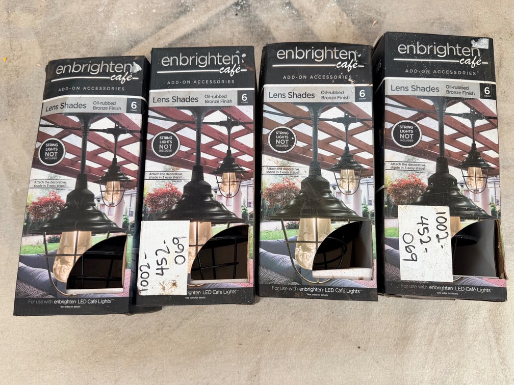 (X's 4) Enbrighten Café Lens Shades, Oil-Rubbed Bronze Finish