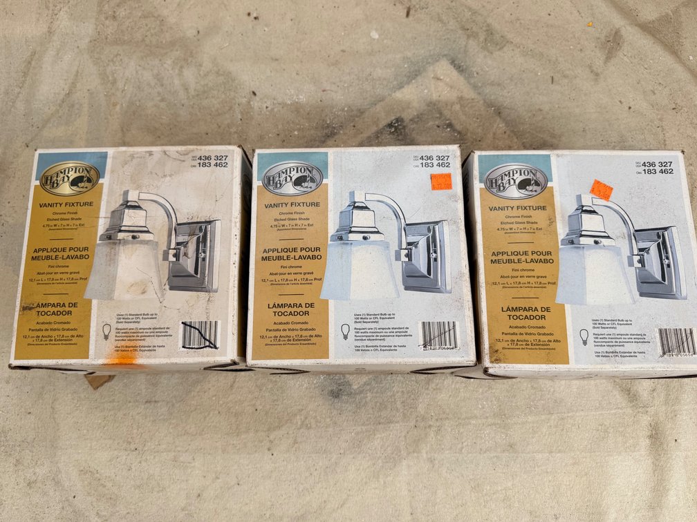 (X's 3) Hampton Bay Single-Light Vanity Fixtures