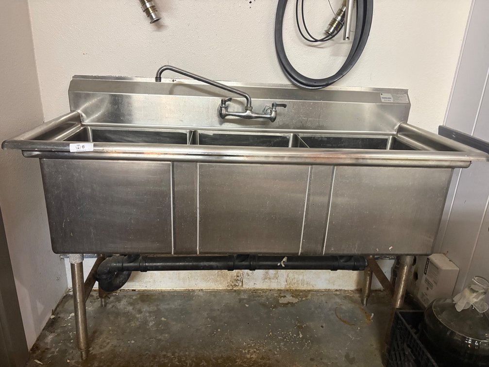60" Stainless Steel 3 comp sink