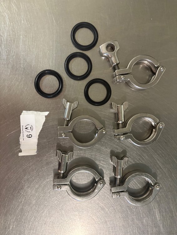 Lot of Tri-Clamp Fittings and Gaskets
