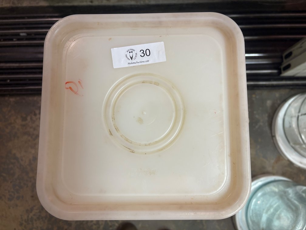Lot of (5) 4 gallon buckets with lids