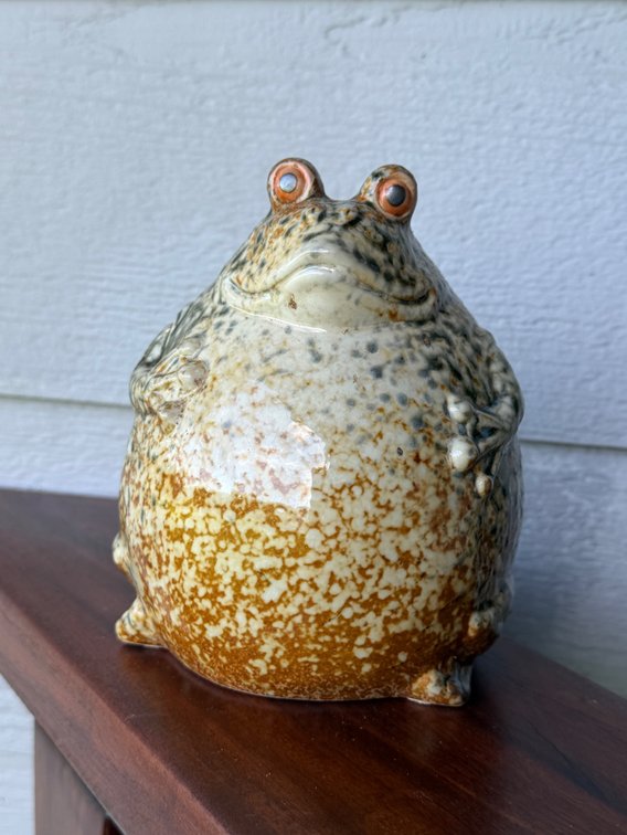 Glazed Ceramic Frog Figure