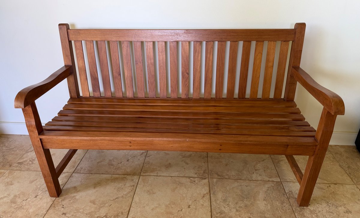 Slatted Wood Bench