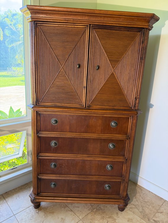 Walter E. Smithe Wood Armoire with Drawers