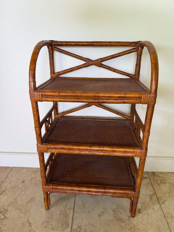 Three-Tier Bamboo Shelving Unit