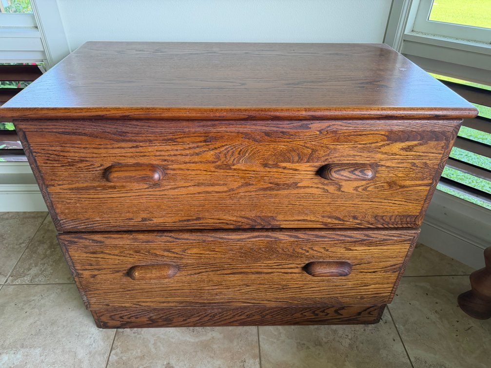 Two-Drawer Wooden File Storage Cabinet