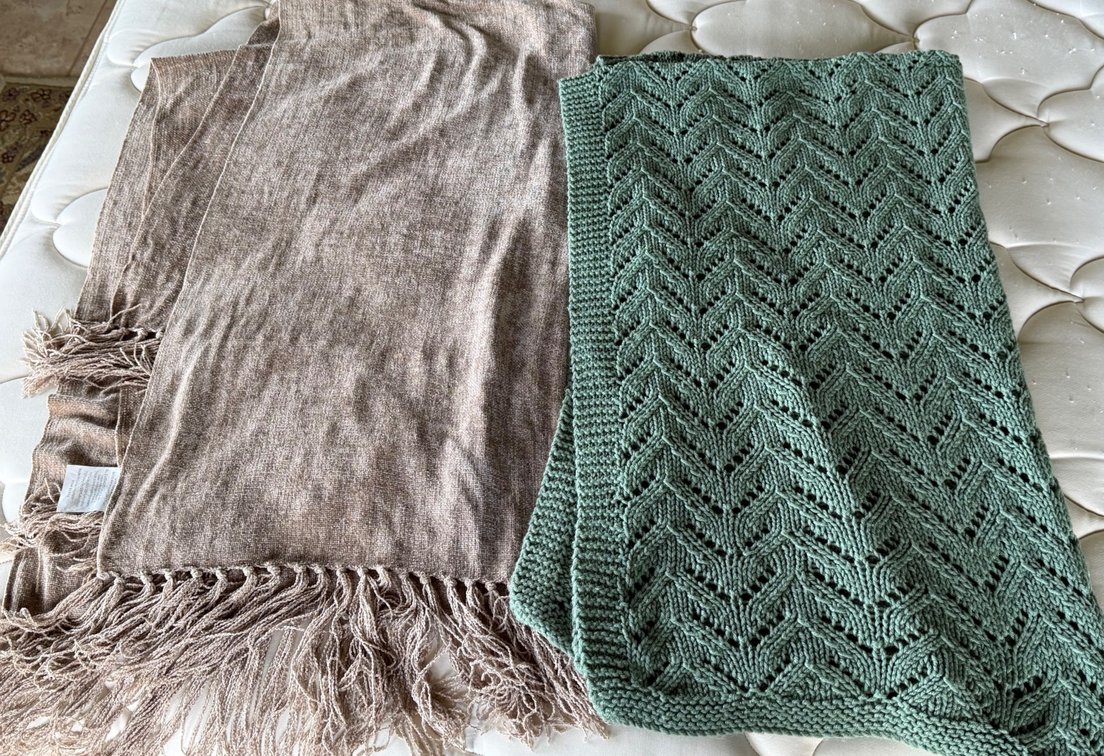 Crocheted Blanket and Soft Throw Blanket