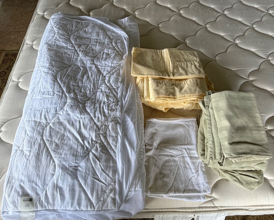 Twin Mattress Pad, Twin Sheets and Queen Sheets