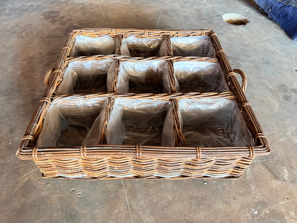 Wicker Organizer Basket with Compartments