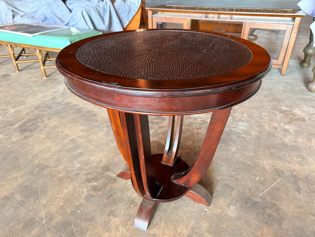 Round Wooden Accent Table
