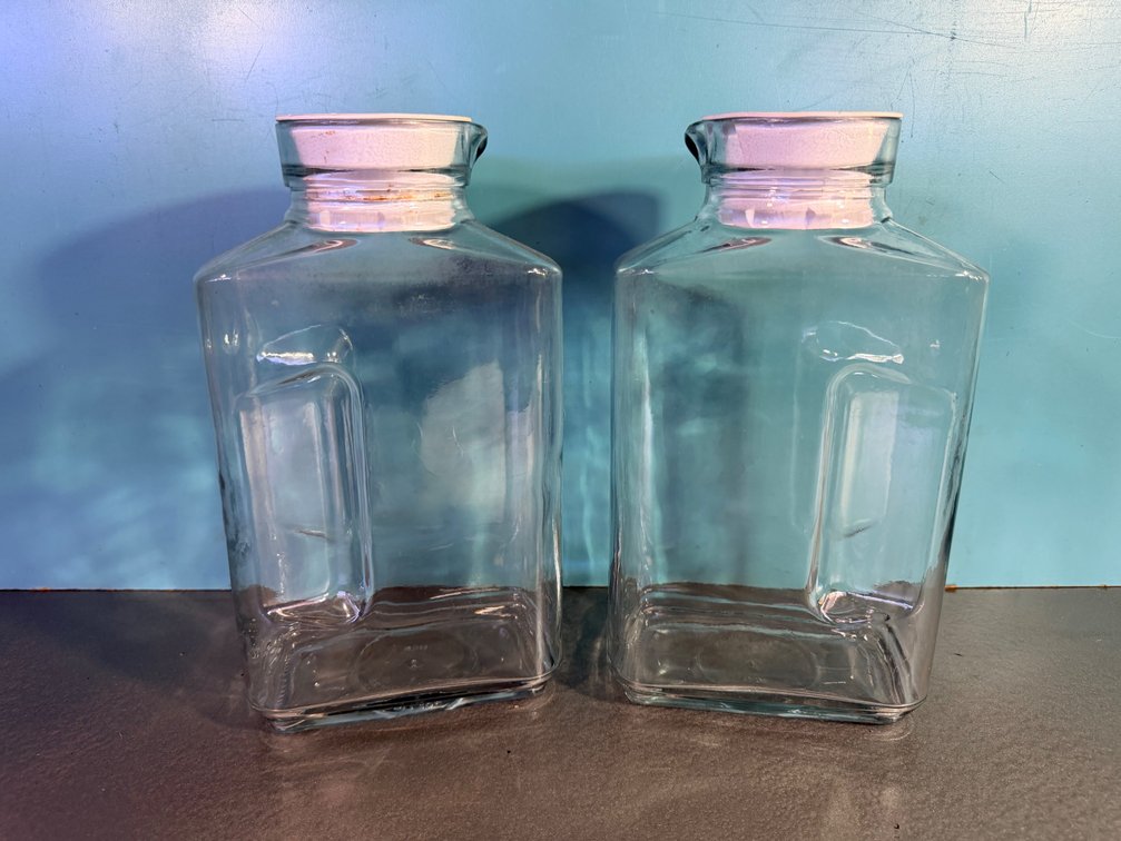 (X's 2) Clear Glass Storage Jars