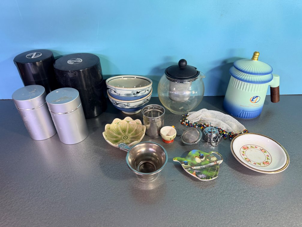 Assorted Tea and Kitchen Storage Items