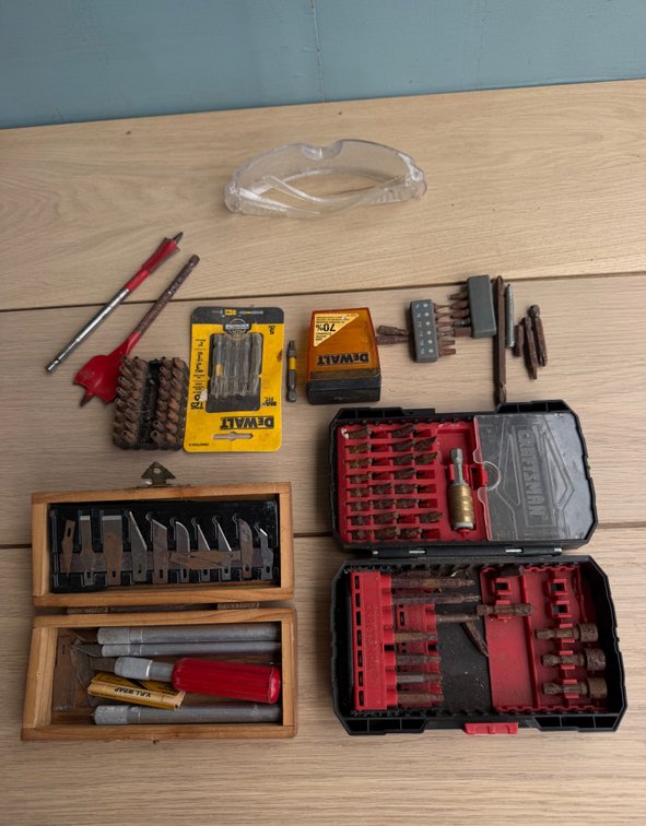 Drill Bits and Assorted Hand Tools