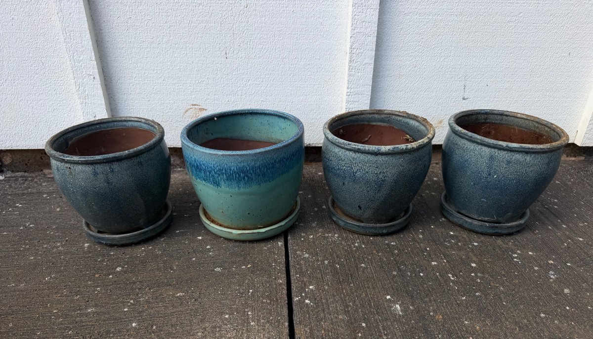 Set of Four Ceramic Pots