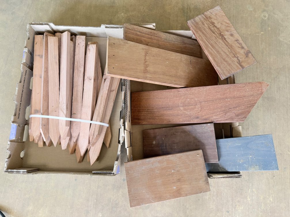 Garden Stakes and Assorted Hardwood Cutoffs