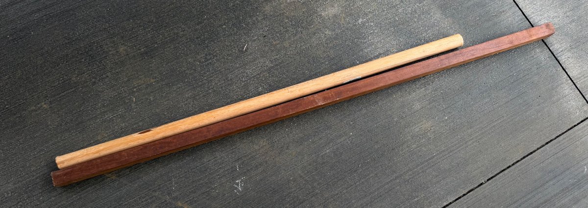 4 ft Dowel Rod and Square Hardwood Piece