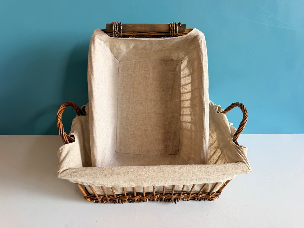 (X's 2) Wicker Storage Basket Set with Fabric Liners