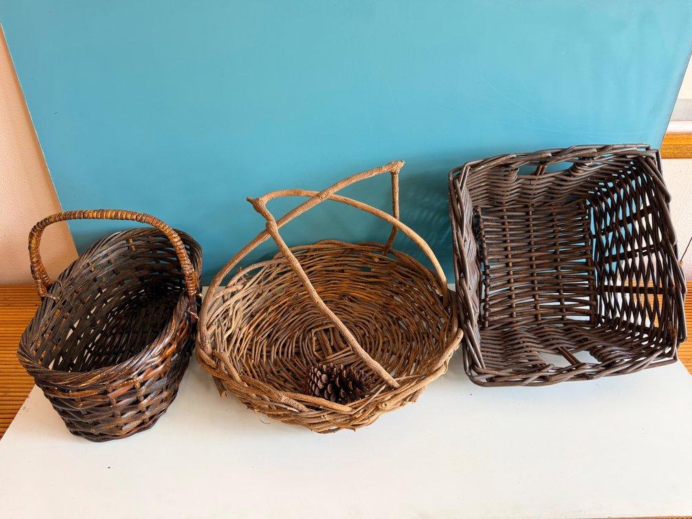 Assorted Rustic Wicker Basket Lot