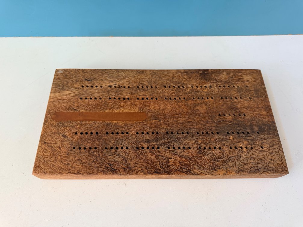Burl Wood Cribbage Board