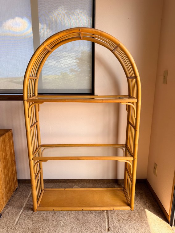Arched Rattan Display Shelf