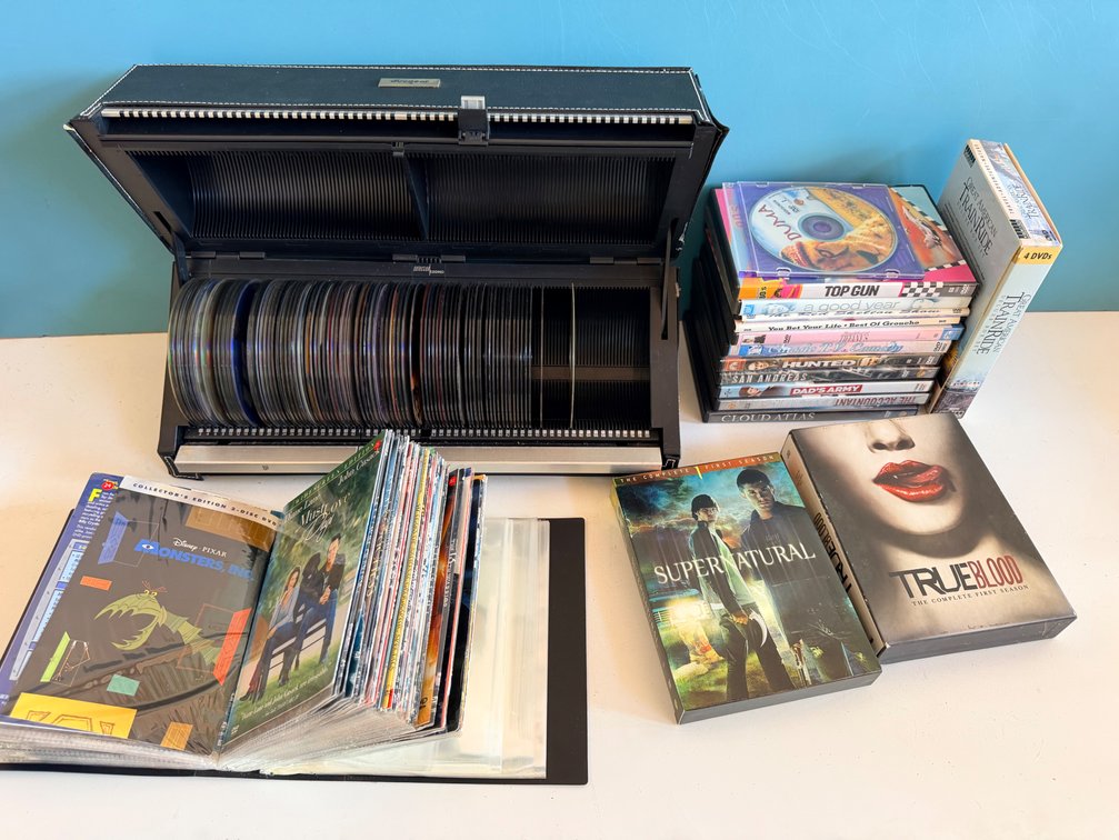 Assorted Media Collection with CD Organizer