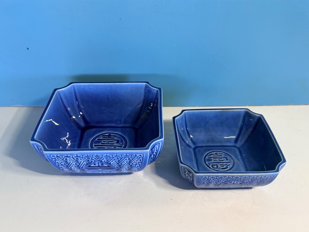 Blue Asian Style Ceramic Bowls