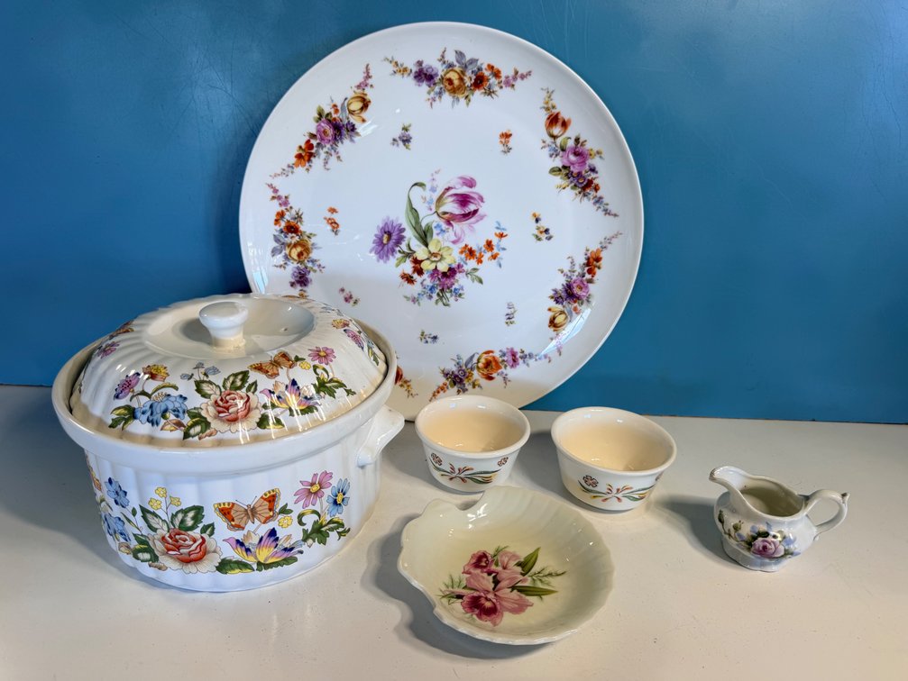 Assorted Floral Porcelain Serving Pieces