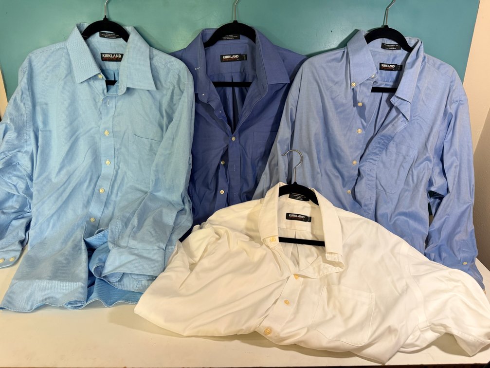 (X's 4) Kirkland Signature Men's Dress Shirts - 17½ x 33