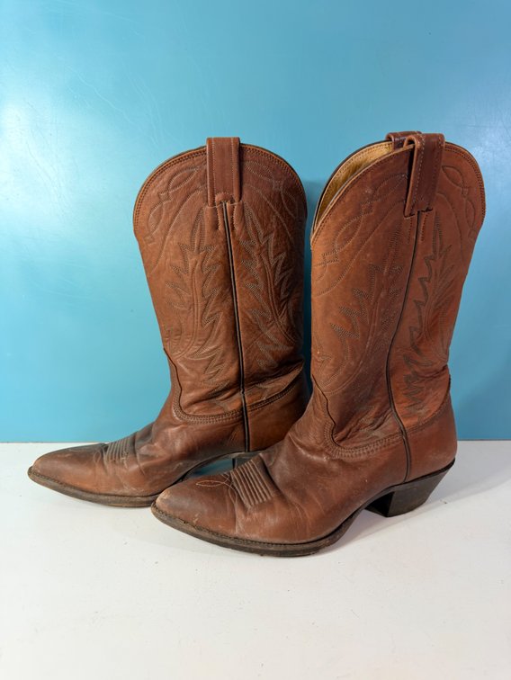 Brown Leather Cowboy Boots