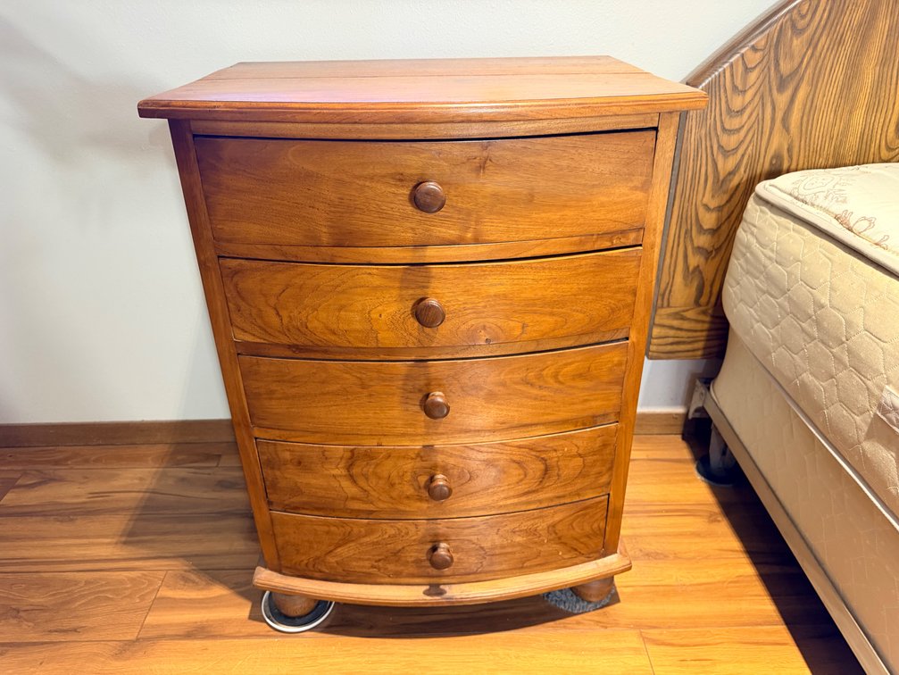 Five-Drawer Wood Nightstand