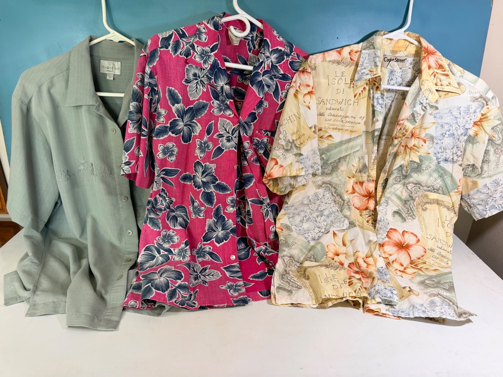 (X's 3) Cooke Street, Royal Creations & Trader Bay Aloha Shirts - Size Medium