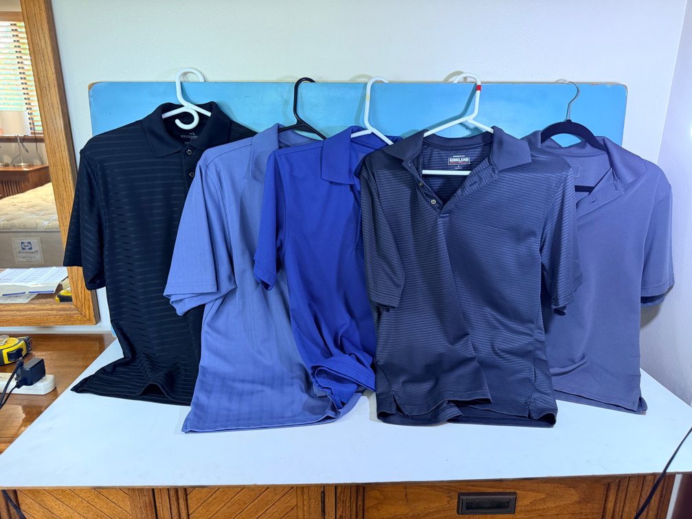 (X's 5) Men's Performance Polo Shirts - Sizes Small & Medium