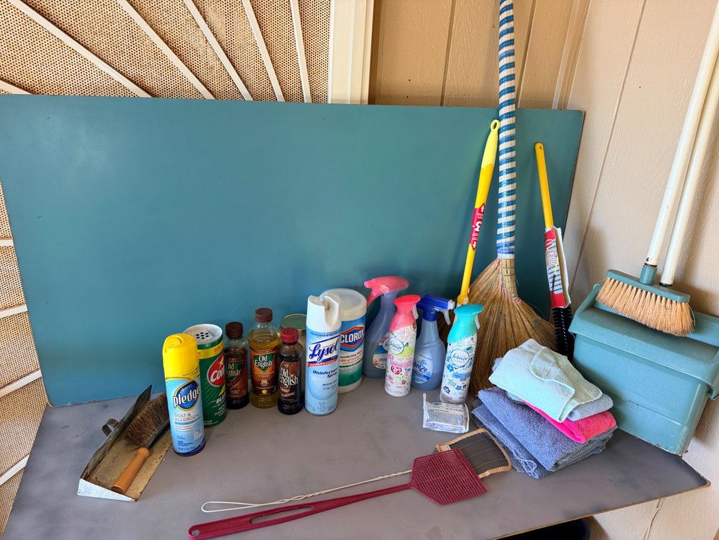 Assorted Cleaning Supplies & Household Items